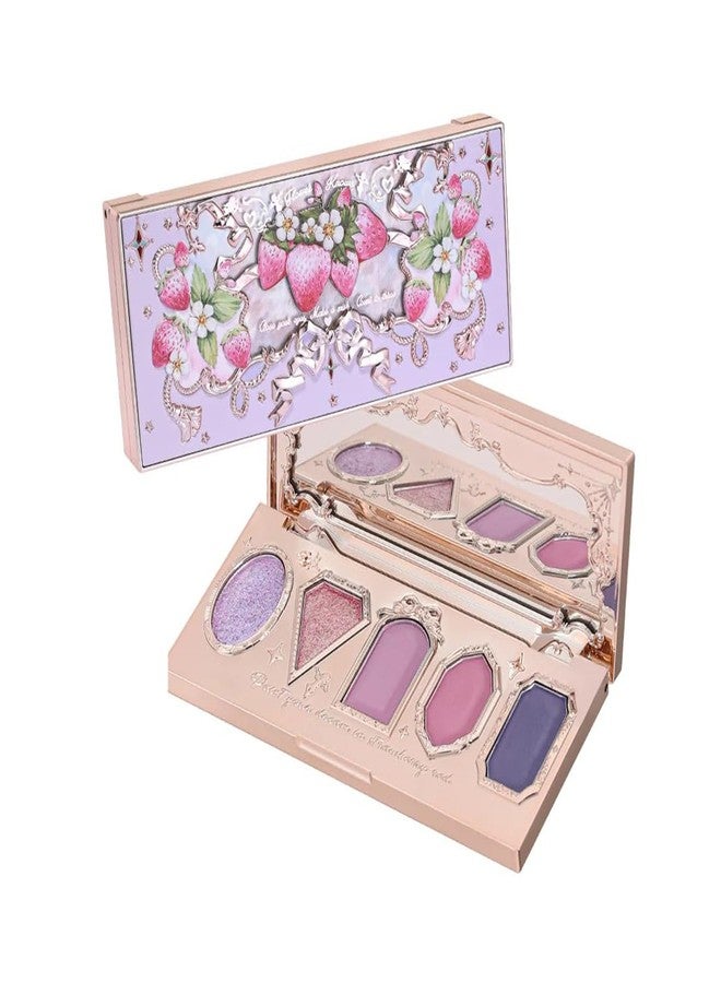 Flower Knows باليت ظلال العيون فلوور نوز بنفسجي فراولة روكوكو - 3 درجات غير لامعة + 2 لامعة باللون البنفسجي، تدوم طويلاً، سهلة التطبيق وذات صبغة عالية (G01 ستارمون فراولة، 0.37 أونصة) - Image 1