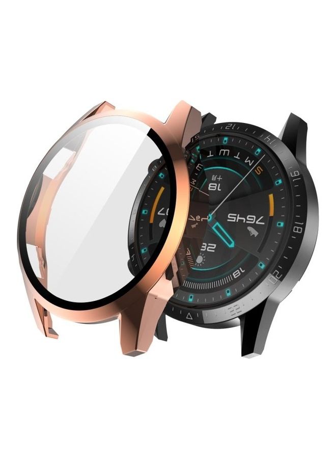 NIBEMINENT 2 In 1 Tempered Glass Screen Protector For Huawei Watch GT2 46mm Rose Gold - Image 2