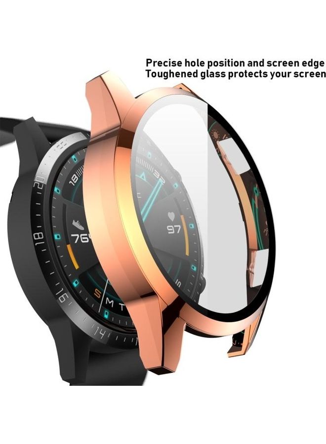 NIBEMINENT 2 In 1 Tempered Glass Screen Protector For Huawei Watch GT2 46mm Rose Gold - Image 3