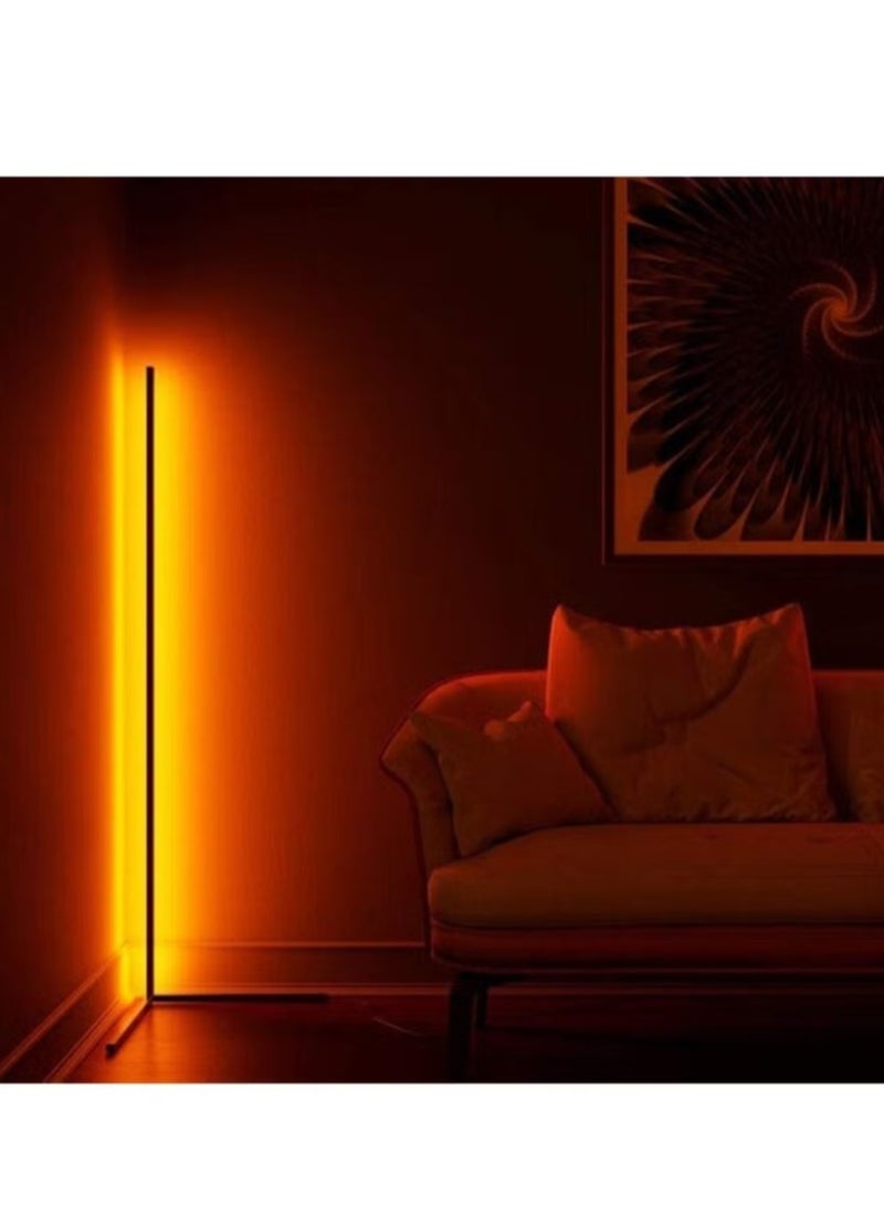 راكسوم مصباح زاوية مصباح أرضي مع مستويات تغيير لون RGB للسطوع ودرجة حرارة اللون، جهاز تحكم عن بعد حديث لغرفة المعيشة وغرفة النوم - Image 4