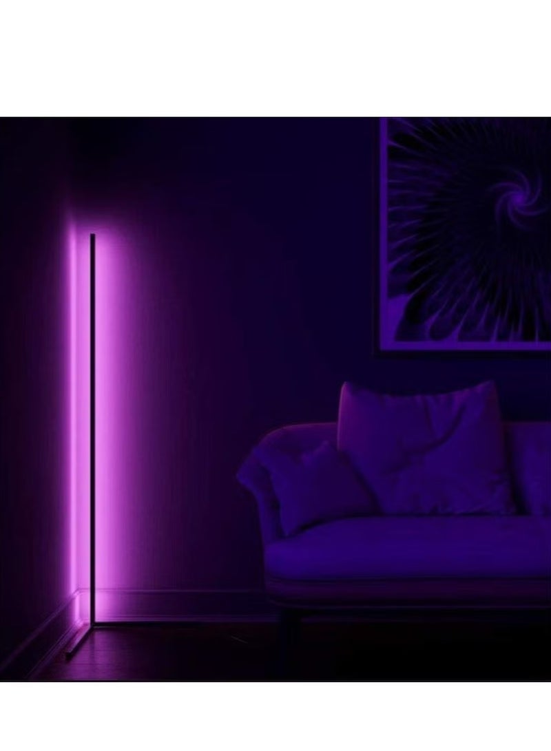 راكسوم مصباح زاوية مصباح أرضي مع مستويات تغيير لون RGB للسطوع ودرجة حرارة اللون، جهاز تحكم عن بعد حديث لغرفة المعيشة وغرفة النوم - Image 5