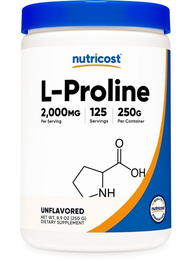 Nutricost L-Proline Powder 250 Grams - 2,000mg Per Serving, Non-GMO - Image 1