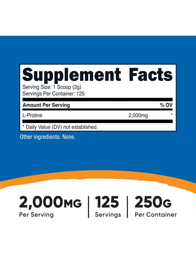 Nutricost L-Proline Powder 250 Grams - 2,000mg Per Serving, Non-GMO - Image 2