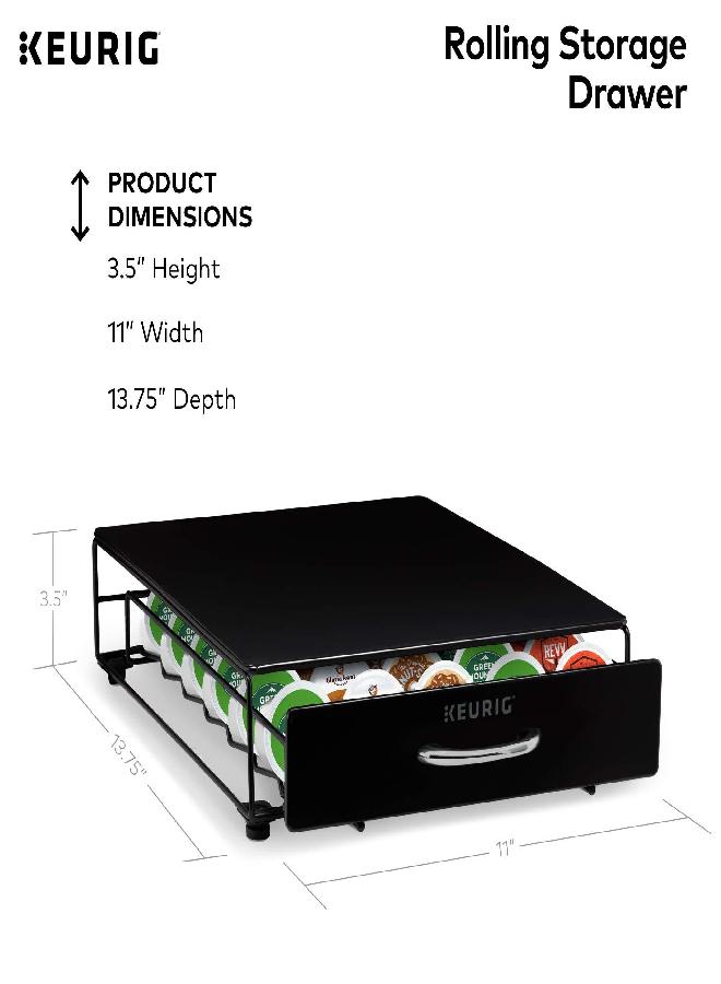 Keurig Keurig Under Brewer Storage Drawer, Coffee Pod Storage, Holds Upto 35 Keurig K-Cup Pods, Black  - Image 2