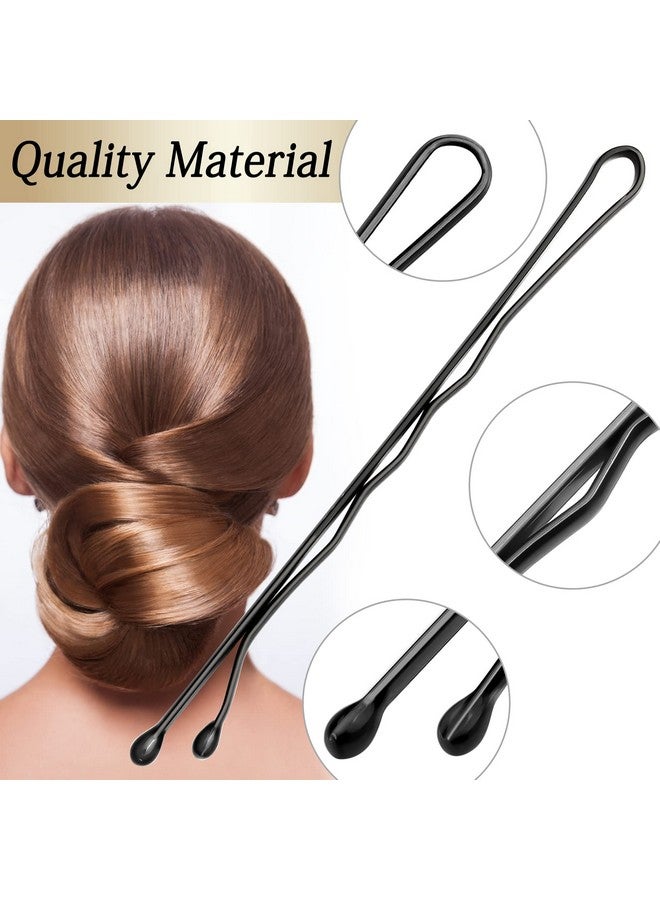 كان برنسيس 100 قطعة 2.4 بوصة دبابيس شعر سوداء خالية من الألم لجميع أنواع الشعر دبابيس شعر للنساء دبابيس شعر للكعك مع صندوق (أسود) - Image 3