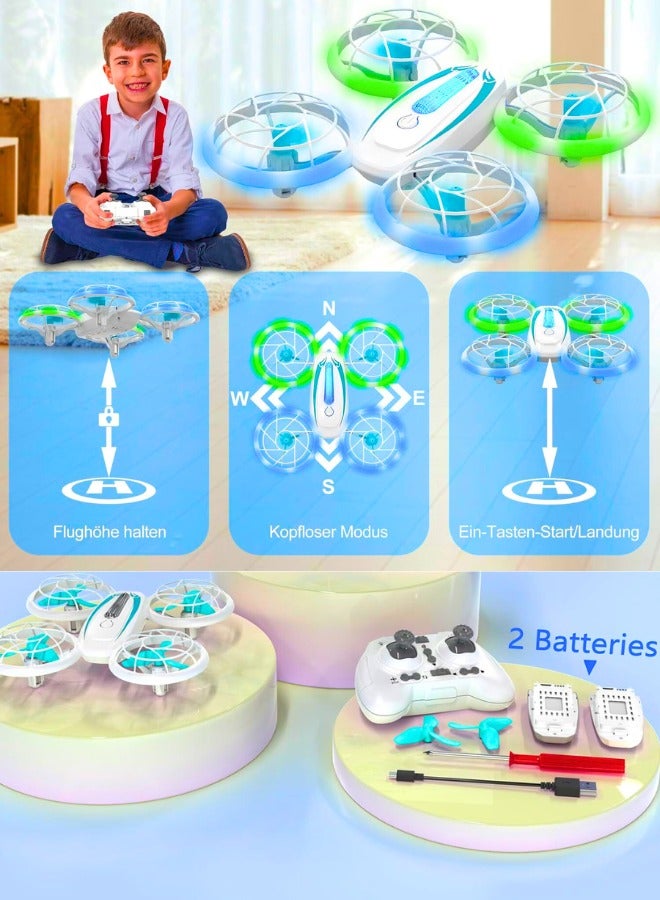 تشيس اب طائرة بدون طيار صغيرة T18 للأطفال، طائرات بدون طيار تعمل بالتحكم عن بعد مع تثبيت الارتفاع ووضع بدون رأس، مروحية تعمل بالتحكم عن بعد مع أضواء زرقاء وخضراء ودوران 360 درجة، هدية للأولاد والبنات المبتدئين، بطاريتان - Image 3