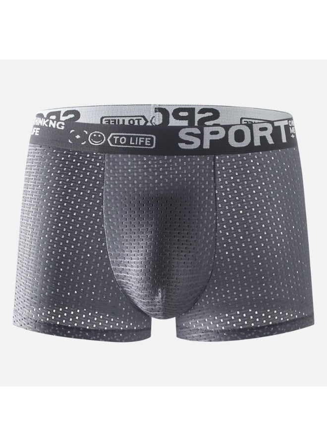 5-Pack Men's Mesh Boxer Briefs, Breathable Perforated Stretch Underwear, Sport Style Comfortable Trunks, Multicolor - Image 5