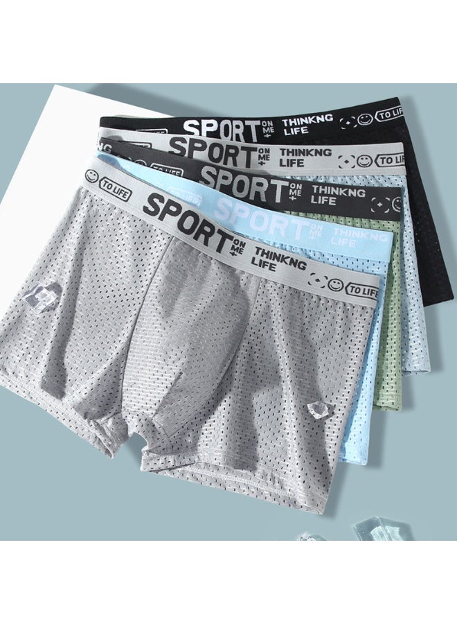 5-Pack Men's Mesh Boxer Briefs, Breathable Perforated Stretch Underwear, Sport Style Comfortable Trunks, Multicolor - Image 1