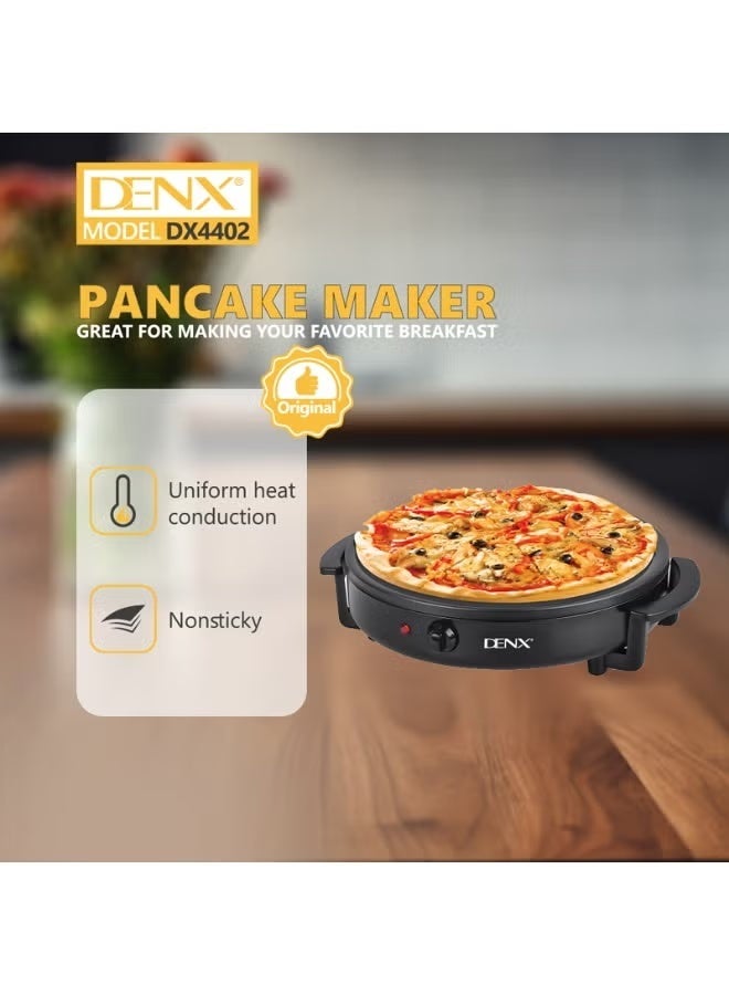 دينكس صانعة كريب وبانكيك كهربائية للشوي الكهربائي بقطر 30 سم - صفيحة تسخين كهربائية غير لاصقة بدرجات حرارة متغيرة أسود للدوسا والأومليت وكريب العيد والبانكيك والريجاج والأنجيرو، - Image 1
