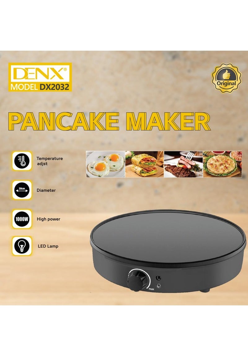 general 30cm Electric Grill Electric Crepe and Pancake Maker - Black Variable Temperature Non-Stick Electric Hot Plate for Dosa, Omelette, Eid Crepes, Pancakes, Reggae, Anjiro, - Image 2