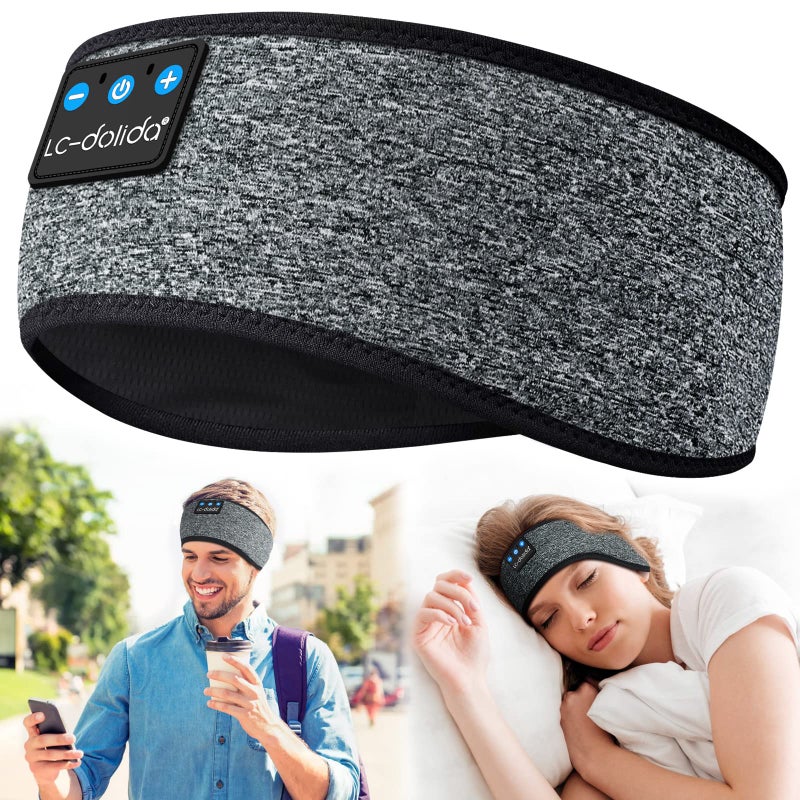 LC-dolida Sleep Headphones Bluetooth Headband, Headband Headphones Over Ear Bluetooth 5.4 Sleeping Earbuds Earphones, Ideal Gifts Wireless Headphones for Men Women Kids Boys Girls Side Sleepers - Image 1