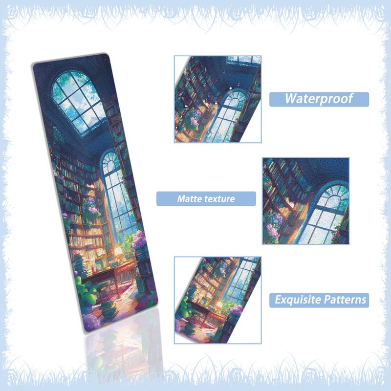 MENIFEND 10 Pcs Secret Library Bookmarks Set, Stained Glass Aesthetic Book Mark for Book Lovers, Transparent Matte PVC Book Marker Clips Gifts for Bookworms and Reading Accessories (6 x 2 Inch) - Image 4