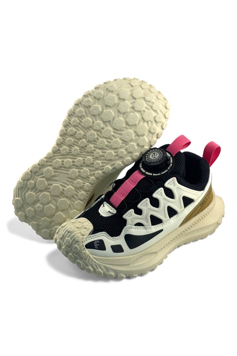 Feet First Bolt Flow Kids Lightweight Sports Sneakers 86-890-23 Khaki/Black - Image 4