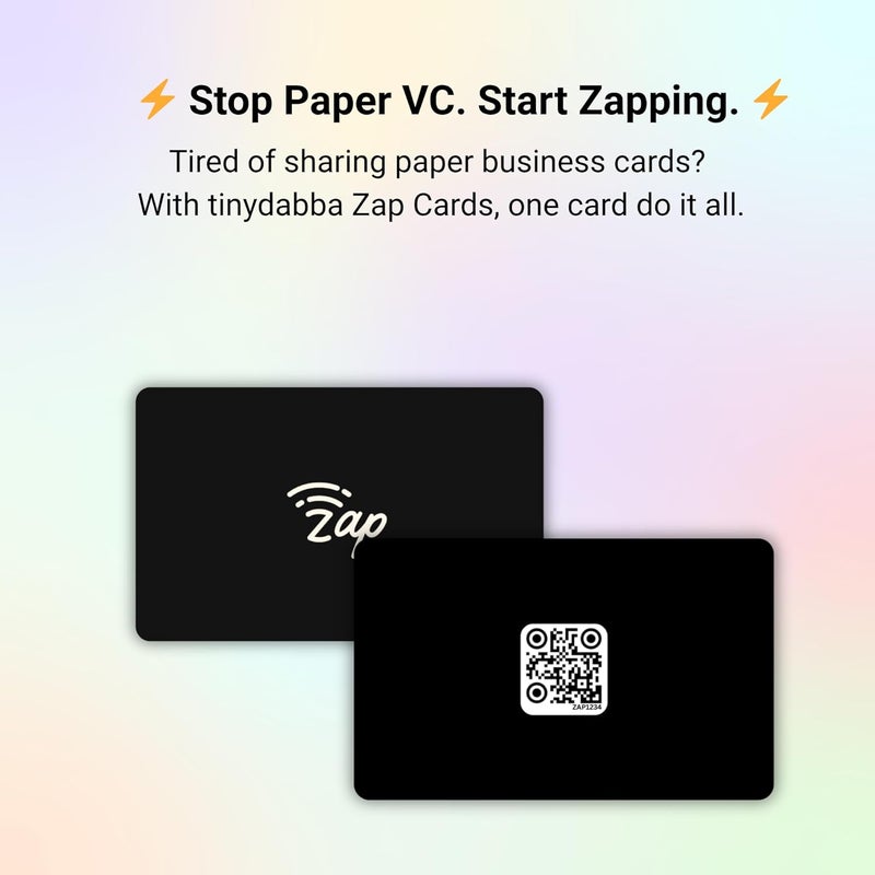 Tinydabba Zap NFC Smart Digital Business Card – Tap to Share Contact & Social Media Instantly | No App Needed | QR + NFC Card | Reusable Contactless Networking Card | PVC | Jet Black - Image 4