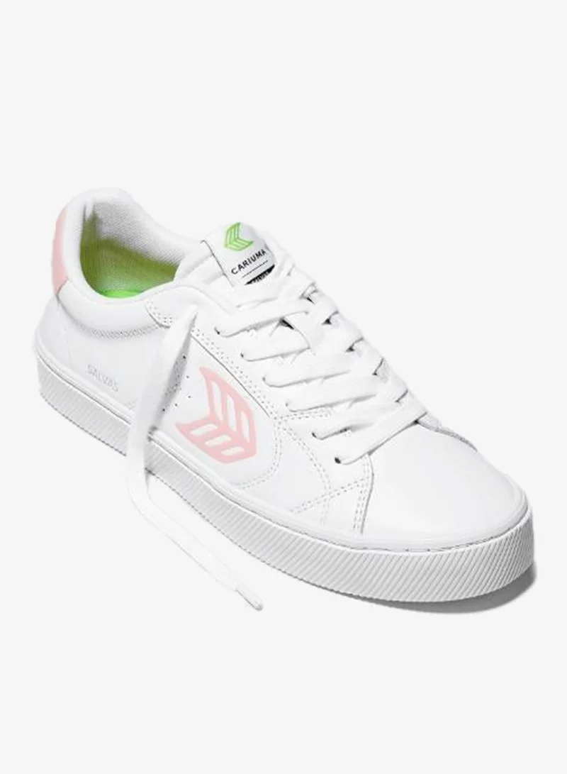 كاريوما سنيكرز سالفاس جلد أبيض بشعار وردة