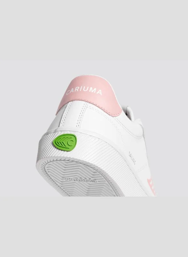 Cariuma SALVAS White Leather Rose Logo Sneaker