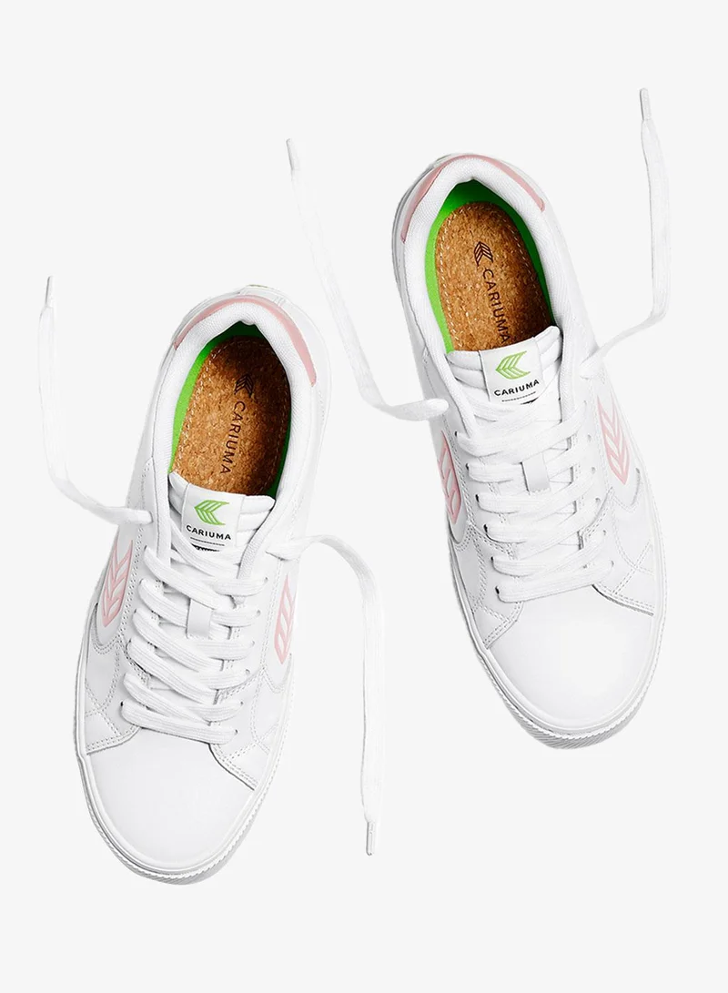 Cariuma  SALVAS White Leather Rose Logo Sneaker  | Best Price UAE