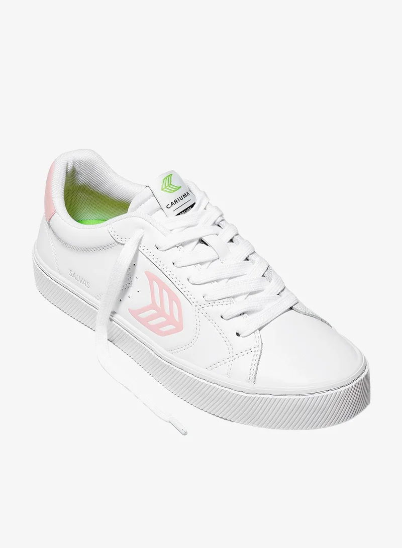 Cariuma  SALVAS White Leather Rose Logo Sneaker  | Best Price UAE