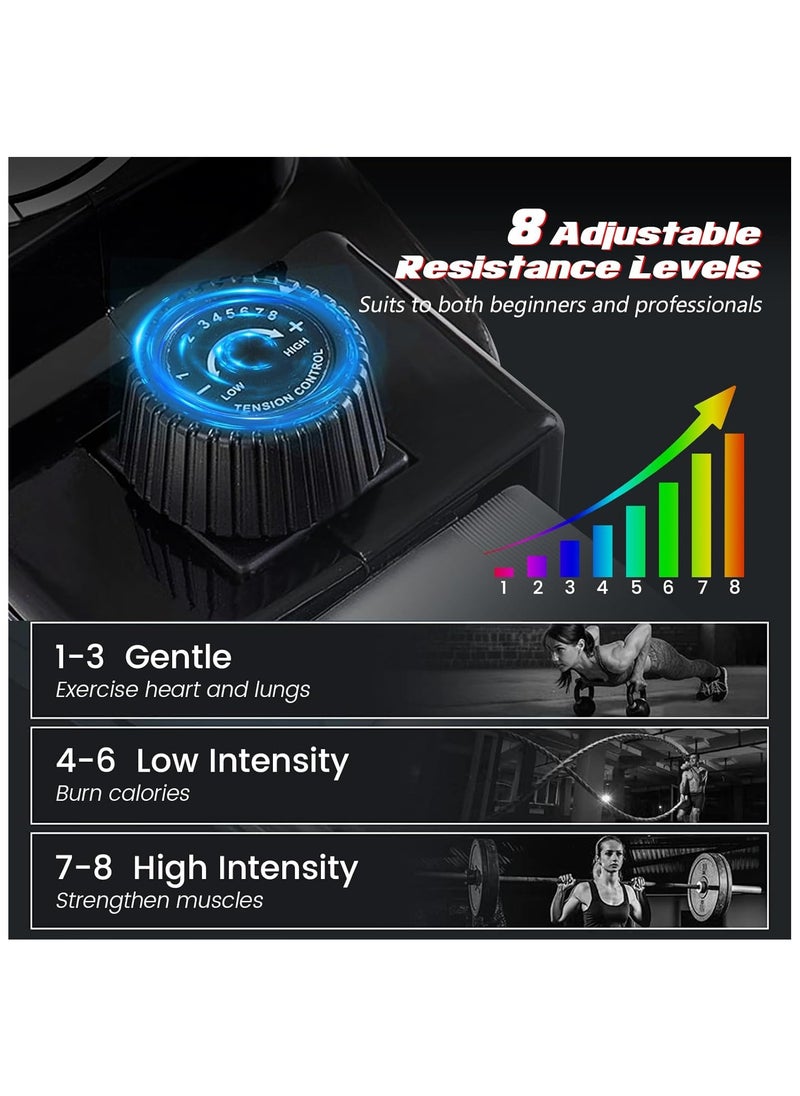 Foldable Exercise Rowing Machine with Magnetic Resistance, Pull rope using pulley, LCD Monitor for Home Gym Workout