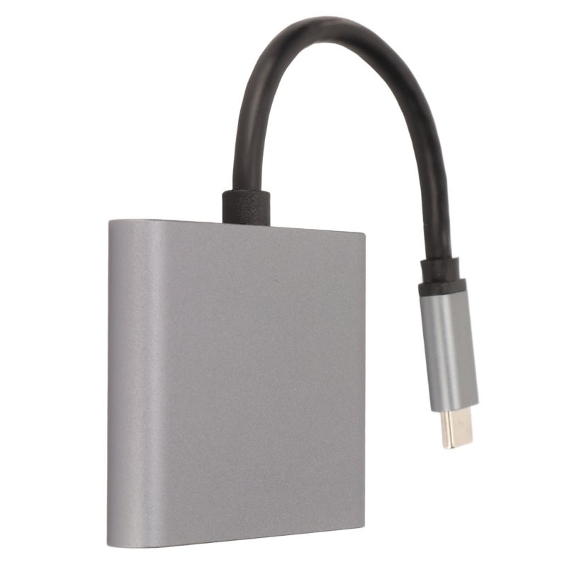 USB C To Dual HDMI Hub: 4K 60Hz Resolution, No Latency - Interference Resistant, Aluminum Alloy Housing Dual Monitor Adapter for Laptop, Phone, Tablet, HDTV, Monitor, Projector - Image 5