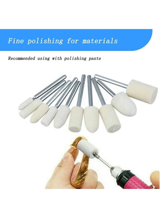 Luo ke 100 Pcs Compressed Wool Felt Polishing Head Tool Buffing Wheel for Dremel Rotary Tool with 1/8" Mandrel - Image 4