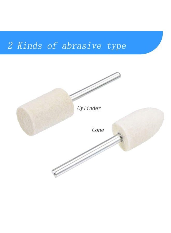 Luo ke 100 Pcs Compressed Wool Felt Polishing Head Tool Buffing Wheel for Dremel Rotary Tool with 1/8" Mandrel - Image 2