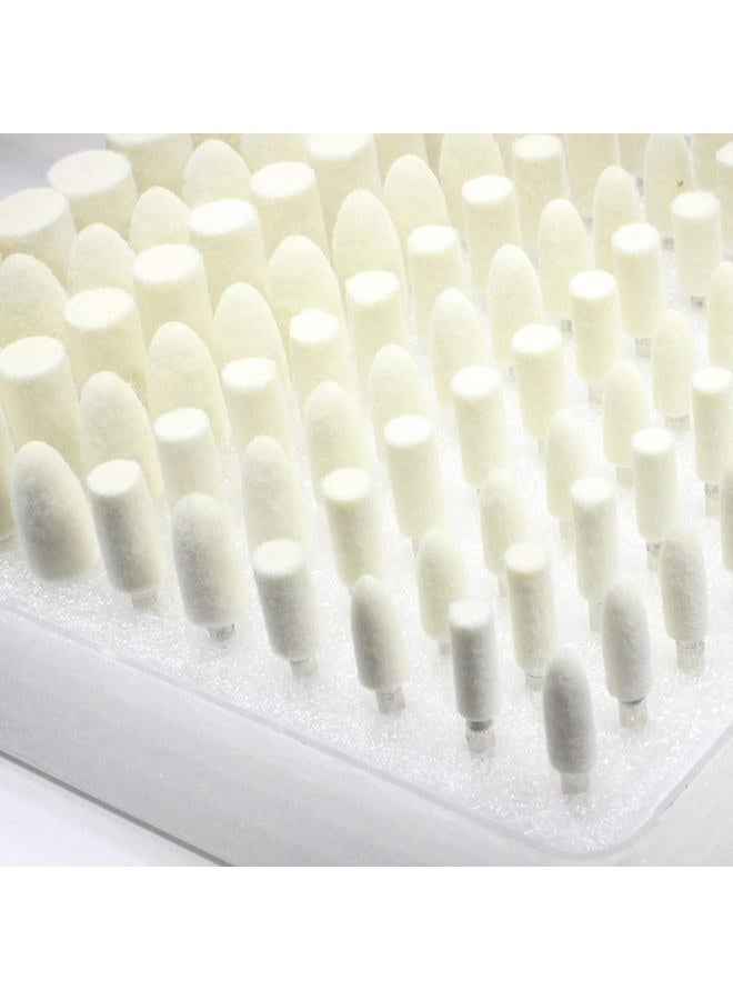 Luo ke 100 Pcs Compressed Wool Felt Polishing Head Tool Buffing Wheel for Dremel Rotary Tool with 1/8" Mandrel - Image 5