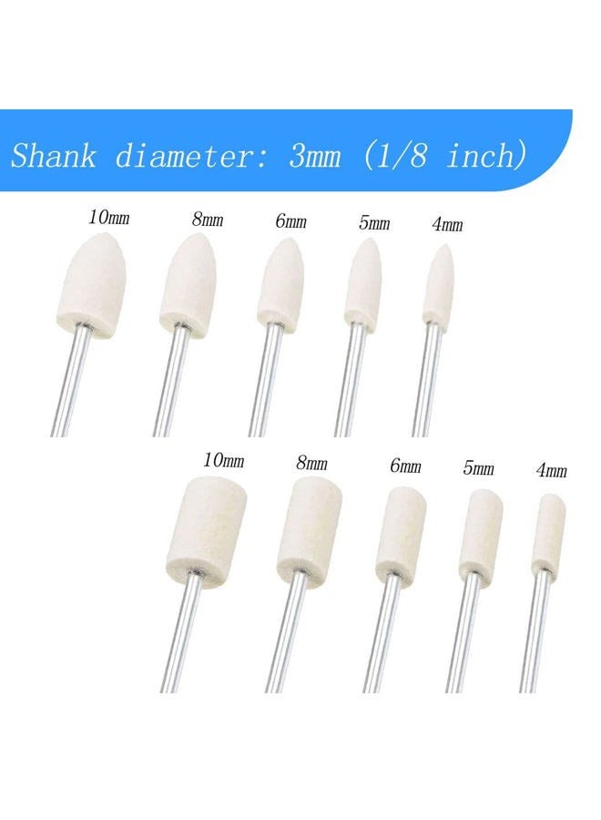 Luo ke 100 Pcs Compressed Wool Felt Polishing Head Tool Buffing Wheel for Dremel Rotary Tool with 1/8" Mandrel - Image 3