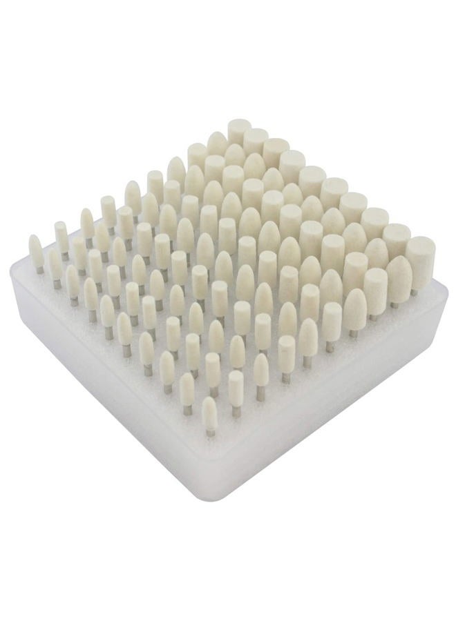 Luo ke 100 Pcs Compressed Wool Felt Polishing Head Tool Buffing Wheel for Dremel Rotary Tool with 1/8" Mandrel - Image 1
