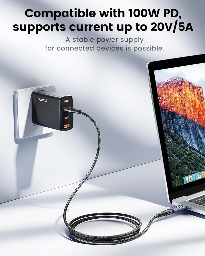 INICIO 100W USB C Adapter (2 Pack) Type C Male to Female Power Meter Tester with LED Display for MacBook iPad Pro Air iPhone 17 16 15 Galaxy S25 S24 S23 Pixel 10 9 8 & More USB-C Phones Laptops - Image 3