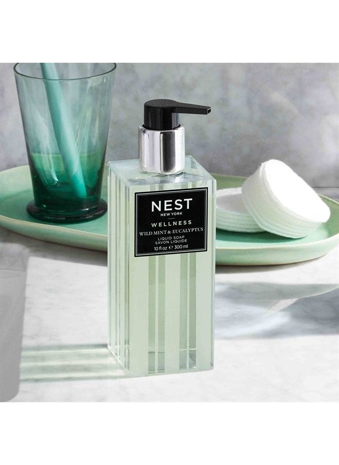 NEST FRAGRANCES Liquid Soap, Wild Mint & Eucalyptus - 10 fl oz - Cleanses & Nourishes Skin - Approx. 300 Pumps Per Bottle - Gluten Free & Cruelty Free  - Image 3