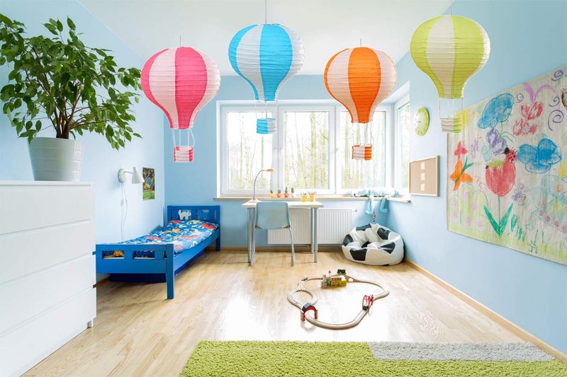 Famgee 12 inch Hanging Hot Air Balloon Paper Lanterns Set Decoration Birthday Wedding Christmas Party Decor Gift Stripe Set Pack of 6 - Image 3