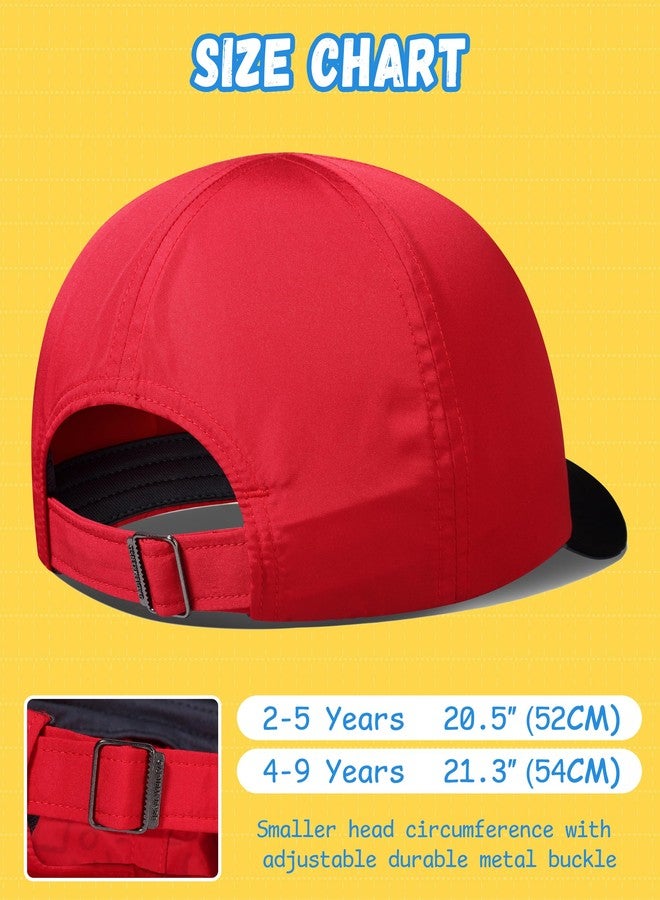 GADIEMKENSD قبعة بيسبول للأطفال من جادييمكنسد بنمط كاليودوسكوب، قبعة شمسية للأطفال مع حماية من الأشعة فوق البنفسجية، قبعات بيسبول للأطفال الصغار للبنين والبنات لصيف الشاطئ والمدرسة باللونين الأسود والأحمر 4-9 سنوات - Image 5