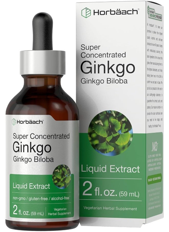 Horbaach Horbaach Ginkgo Biloba Leaf Liquid Extract 2 oz | Alcohol-Free, Vegetarian, Non-GMO, Gluten Free | Memory Support  - Image 1