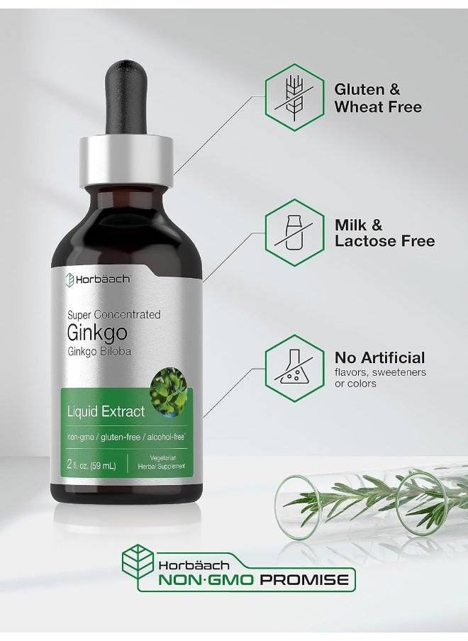 Horbaach Horbaach Ginkgo Biloba Leaf Liquid Extract 2 oz | Alcohol-Free, Vegetarian, Non-GMO, Gluten Free | Memory Support  - Image 5