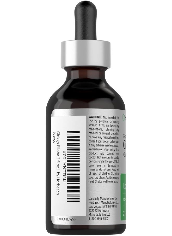Horbaach Horbaach Ginkgo Biloba Leaf Liquid Extract 2 oz | Alcohol-Free, Vegetarian, Non-GMO, Gluten Free | Memory Support  - Image 3