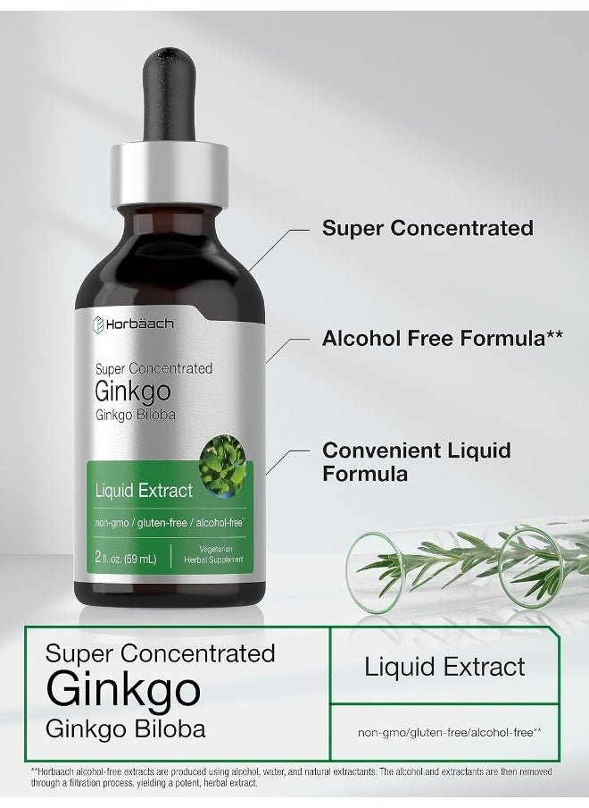 Horbaach Horbaach Ginkgo Biloba Leaf Liquid Extract 2 oz | Alcohol-Free, Vegetarian, Non-GMO, Gluten Free | Memory Support  - Image 4
