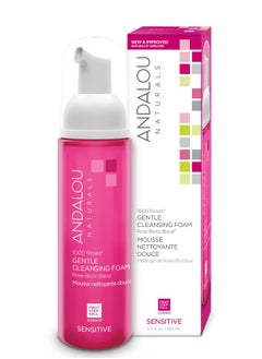 Face Wash 1000 Roses Gentle Cleansing Foam Sensitive Skin Facial Cleanser With Hydrating Vitamin E & Rosebiotic Blend Removes Makeup Oil & Impurities 5.5 Fl Oz