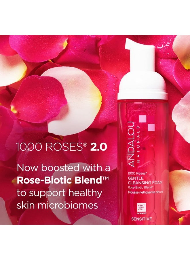 Andalou Naturals - Face Wash 1000 Roses Gentle Cleansing Foam Sensitive Skin Facial Cleanser With Hydrating Vitamin E & Rosebiotic Blend Removes Makeup Oil & Impurities 5.5 Fl Oz - Image 1