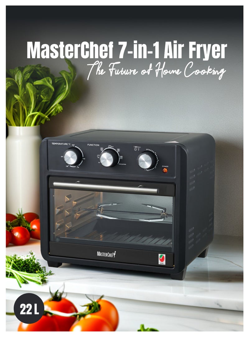 Masterchef - Multi-Functional 7-in-1 Air Fryer with 7 Accessories 3-Step Manual Controller, spacious 22 liters capacity - ESMA Certified - Image 1