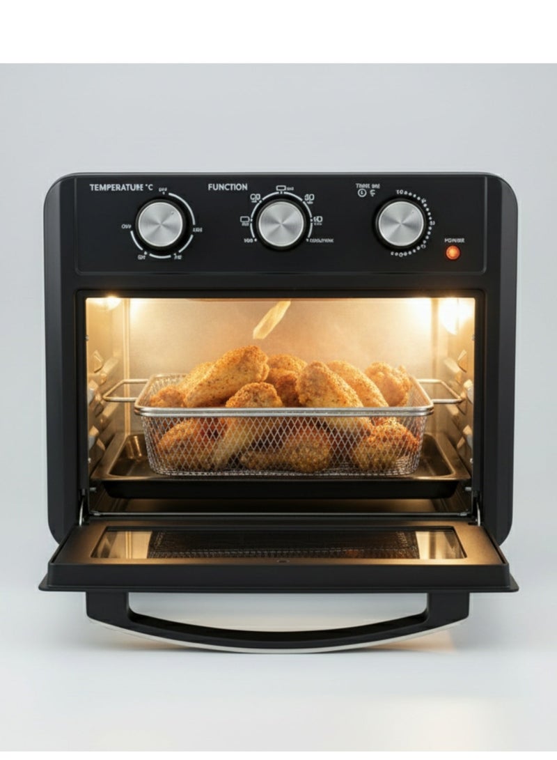 ماستر شيف قلاية ماسترشيف الهوائية 7 في 1 22 لتر 1700 وامقلاة هوائية متعددة الوظائف 7 في 1 مع 7 ملحقات تحكم يدوي بثلاث خطوات ، سعة 22 لترًا واسعةط و 7 ملحقات - Image 4