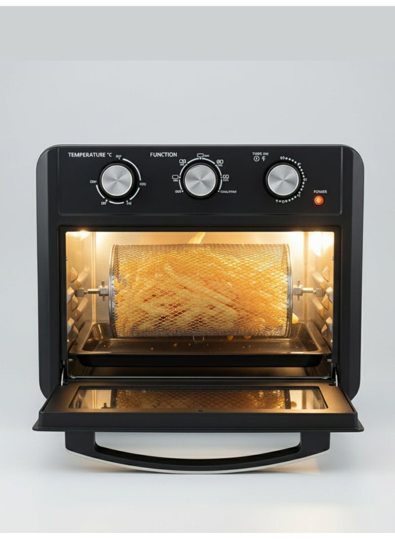 ماستر شيف قلاية ماسترشيف الهوائية 7 في 1 22 لتر 1700 وامقلاة هوائية متعددة الوظائف 7 في 1 مع 7 ملحقات تحكم يدوي بثلاث خطوات ، سعة 22 لترًا واسعةط و 7 ملحقات - Image 3