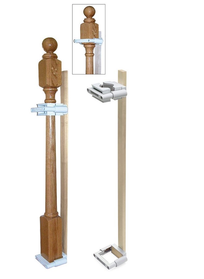 Safety Innovations No Hole Stairway Baby Gate Mounting Kit Fits Posts From 2 34 Inches To 3 58 Inches Wide With Square Or Round Tops No Adhesives On Or Screws In Your Posts (1Pack)  - Image 1