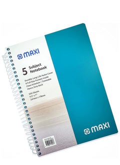 Maxi 200-Sheet 5-Subject Notebook B5 Size Light Blue Cover  - Image 1