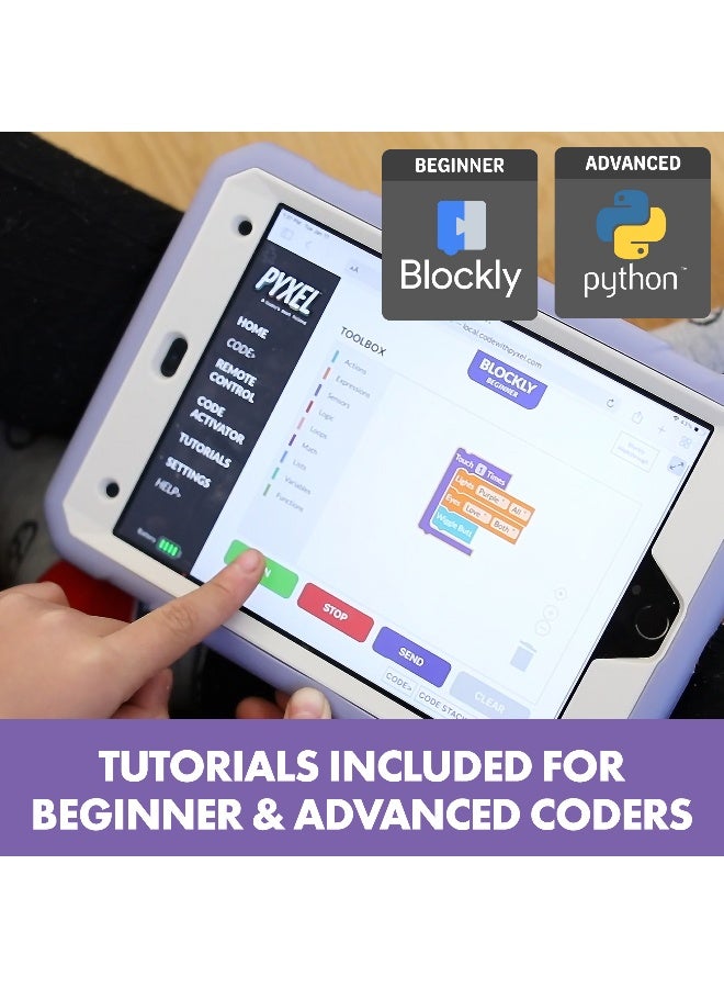 ليرننج ريسورسز موارد التعلم PYXEL: أفضل صديق للمبرمج، روبوت تفاعلي للبرمجة مع Blockly وPython، للأعمار من 8 سنوات فما فوق - Image 3