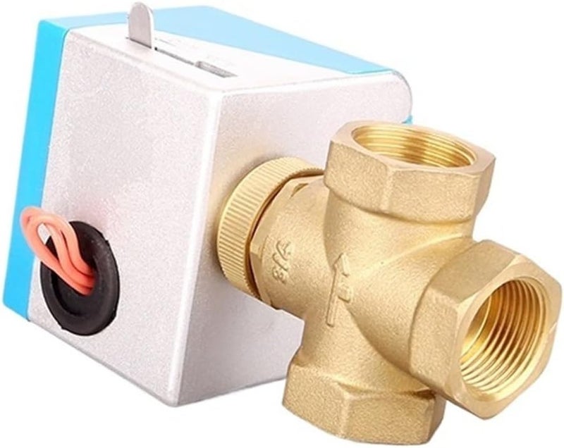 DN25 صمام كرة كهربائي نحاسي 3 اتجاهات صمام إغلاق تيار متردد 220 فولت سلكين - Image 2