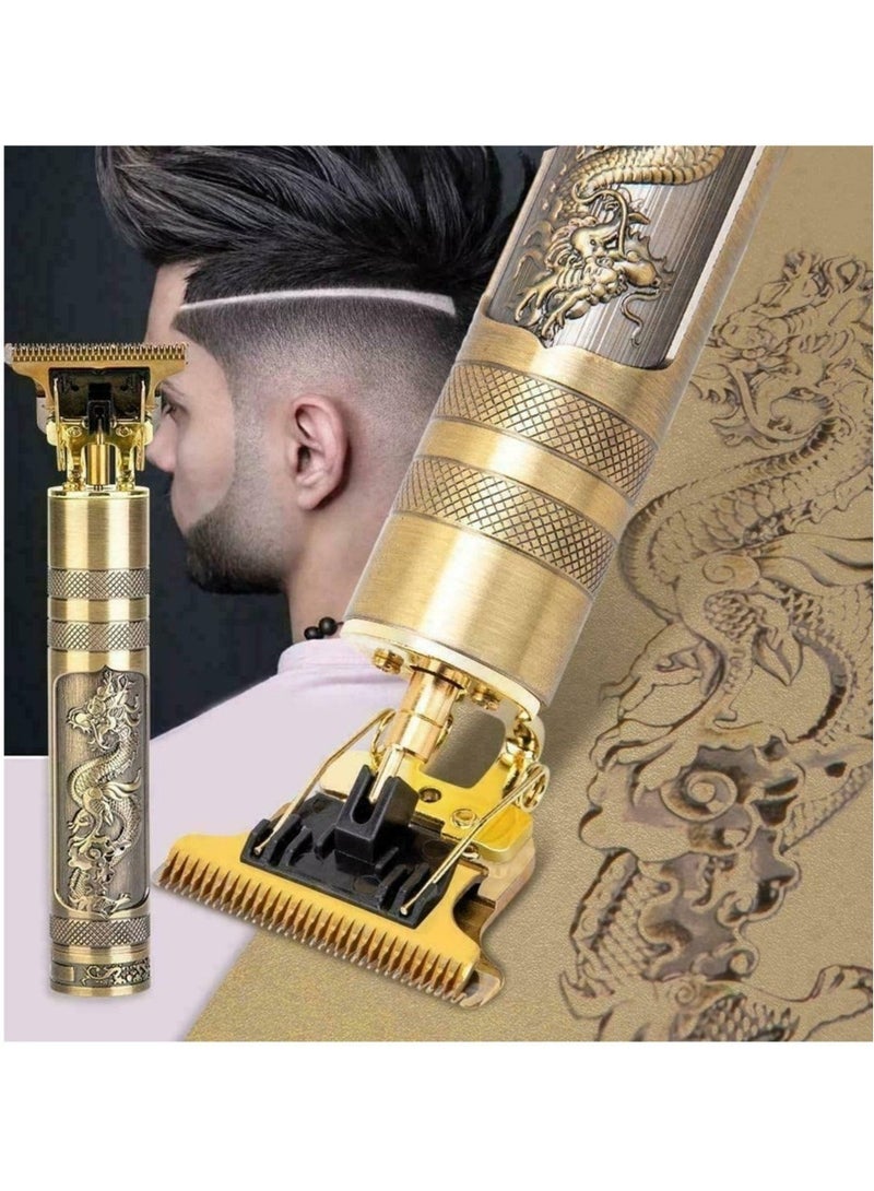 ELTRAZONE T9 Trimmer for Men Hair Zero Gapped Clipper Professional Cordless Haircut Electric USB Charging Beard Trimmer for Men Wireless Rechargeable Personal Hair Men Grooming Beard Liner, Gold - Image 2