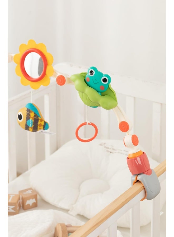 HOLA Portable Activity Arch For Babies – Adjustable Stroller, Car Seat, Or Crib Toy With Interactive Rattles, Teethers, Mirror, And Sensory Toys For Fine Motor Skills And Cognitive Development 0M+  - Image 2
