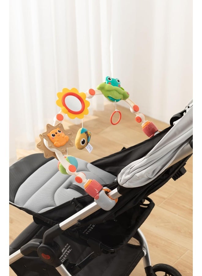 HOLA Portable Activity Arch For Babies – Adjustable Stroller, Car Seat, Or Crib Toy With Interactive Rattles, Teethers, Mirror, And Sensory Toys For Fine Motor Skills And Cognitive Development 0M+  - Image 3