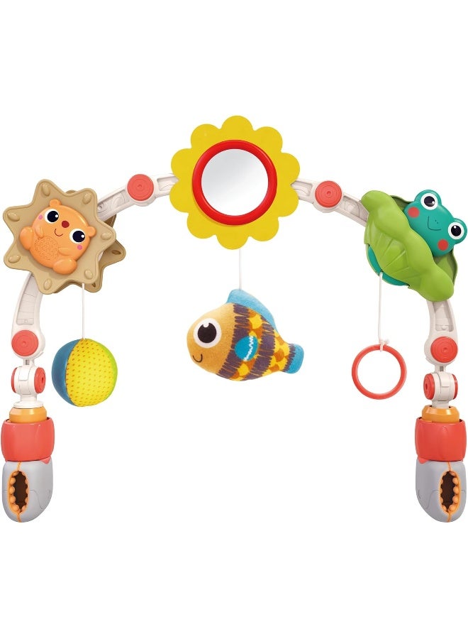 HOLA Portable Activity Arch For Babies – Adjustable Stroller, Car Seat, Or Crib Toy With Interactive Rattles, Teethers, Mirror, And Sensory Toys For Fine Motor Skills And Cognitive Development 0M+  - Image 1